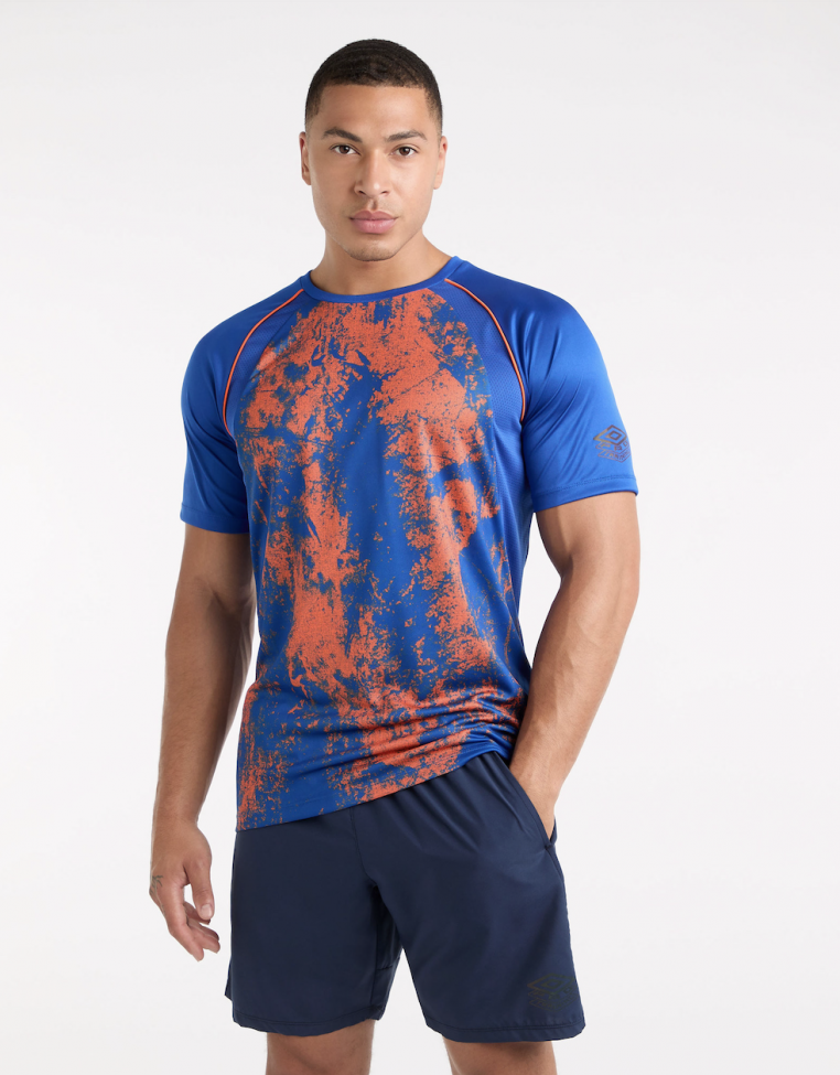 Camiseta Umbro Pro Training Graphic Jersey Deep Surf / Vermillion Orange