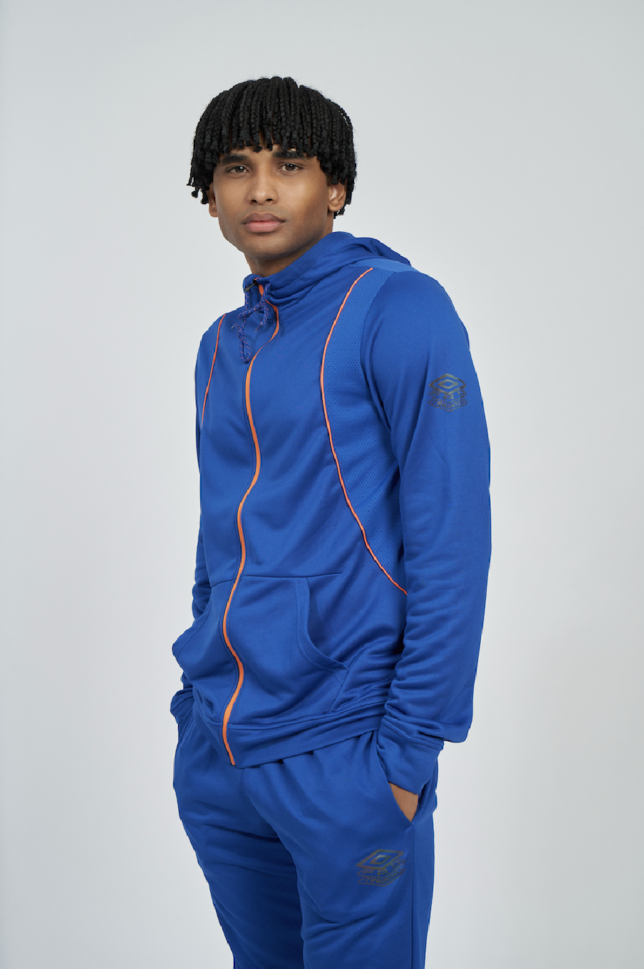 Jacket Umbro Pro Training FZ Hoodie Deep Surf / Vermillion Orange