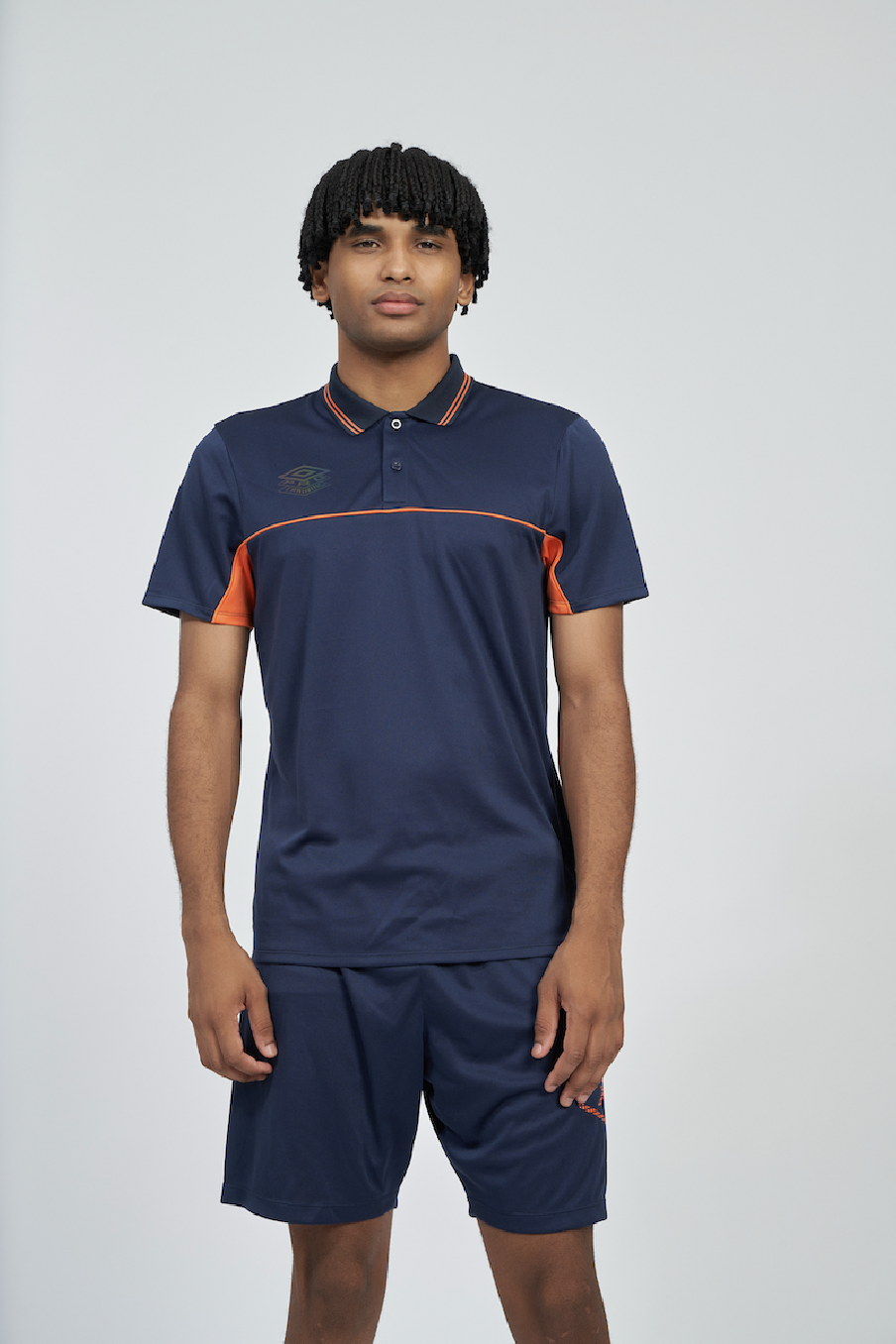 Camiseta Umbro Pro Training Active Polo Dark Navy / Vermillion Orange