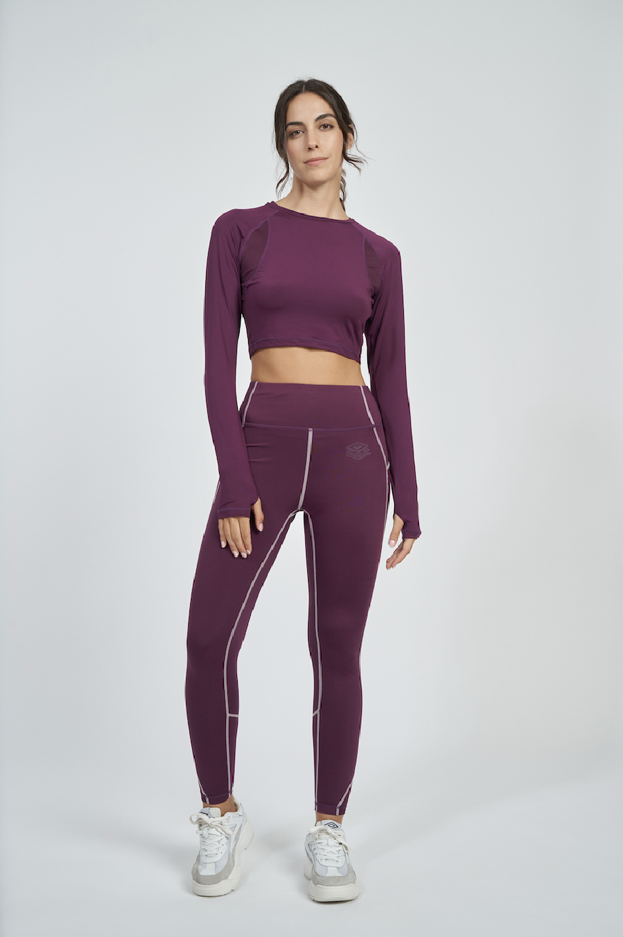 T-shirt Umbro Pro Training Cropped LS Top - Womens Potent Purple / Mauve Shadows