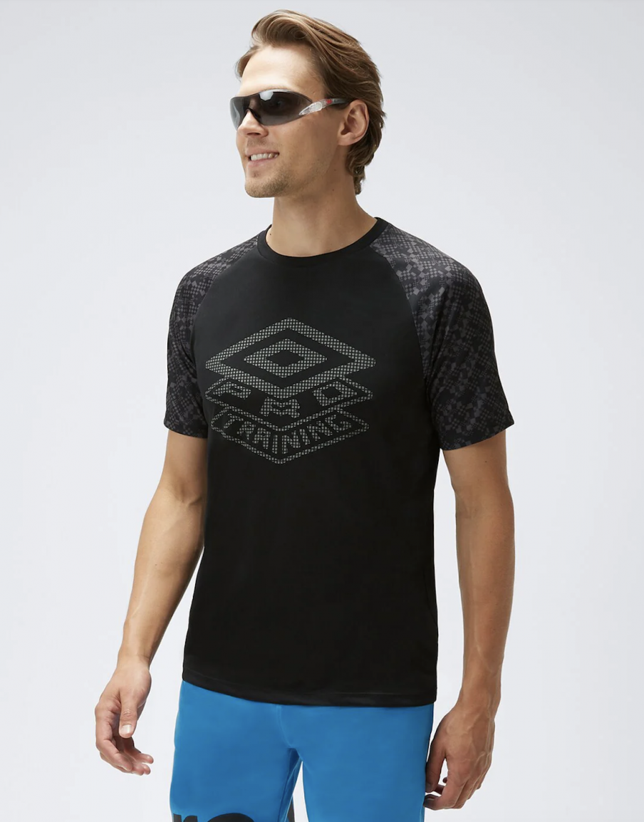 T-Shirt Umbro Pro Training Active Graphic Sleeve Jersey Black / Gunmetal