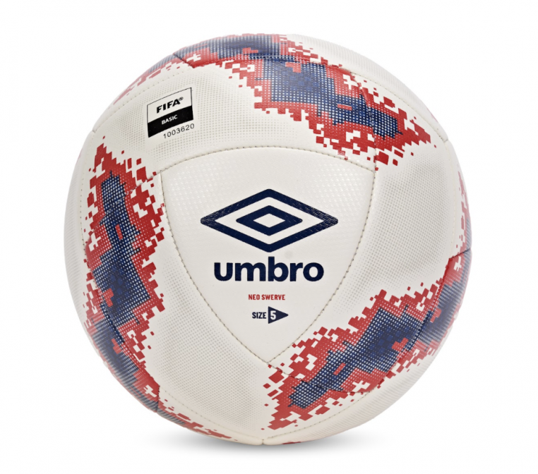 Balón de Fútbol Umbro Neo Swerve White / Estate Blue / Rococco Red