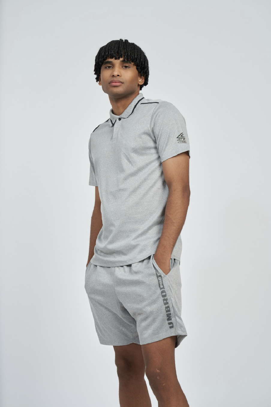 Polo Umbro Pro Training Active Cinza Marl / Preto