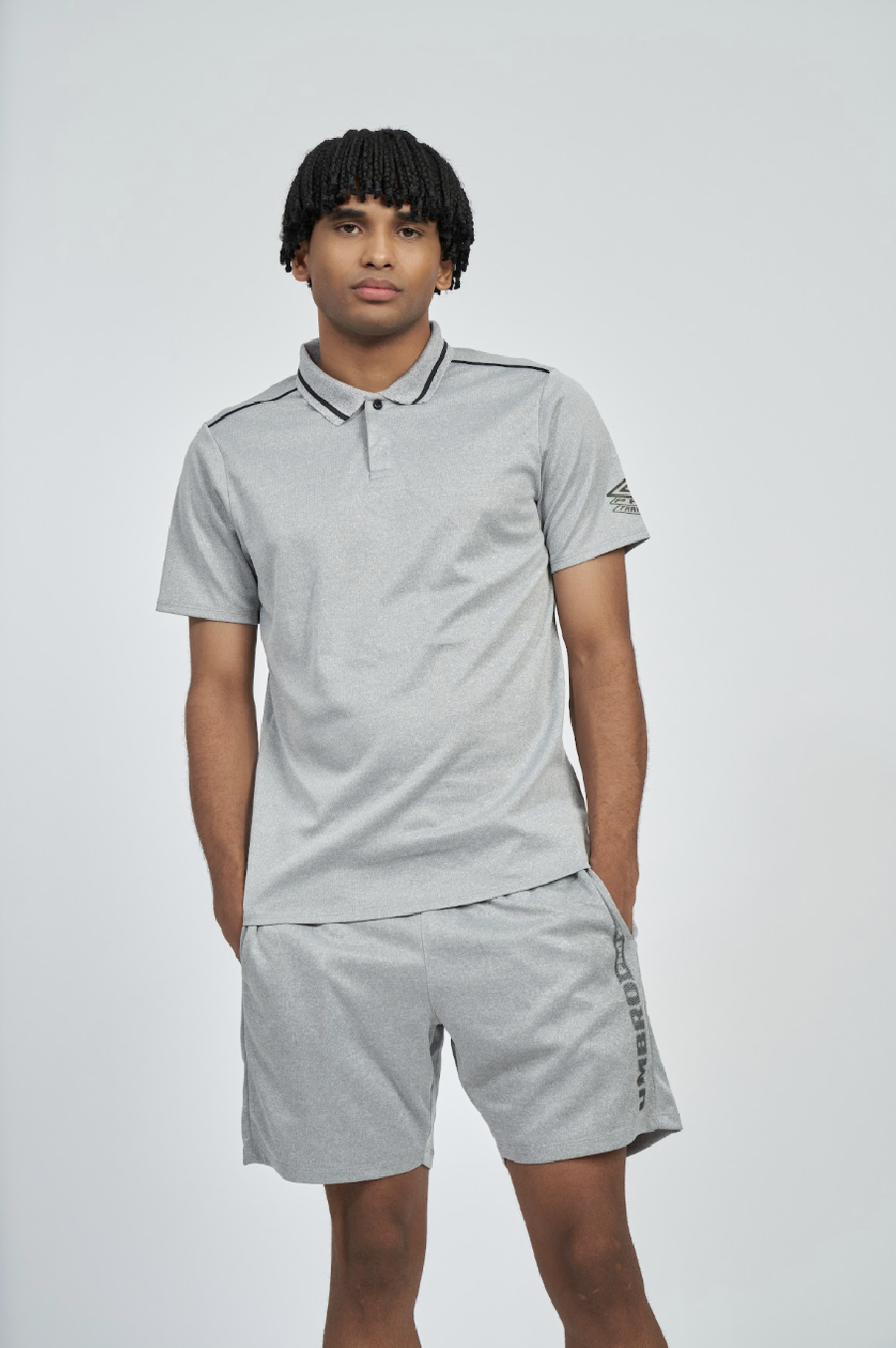 Polo Umbro Pro Training Active Cinza Marl / Preto