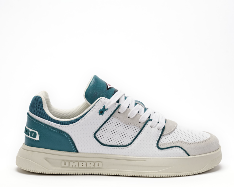 Umbro Diamondback 500T II Sneaker in Weiß / Quetzalgrün / Antikweiß