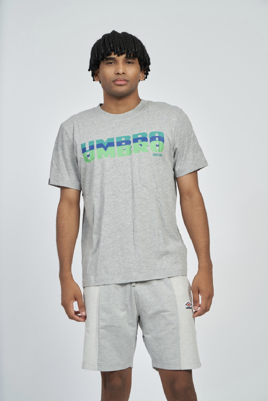 Camiseta Umbro Layered Logo Tee Grey Marl