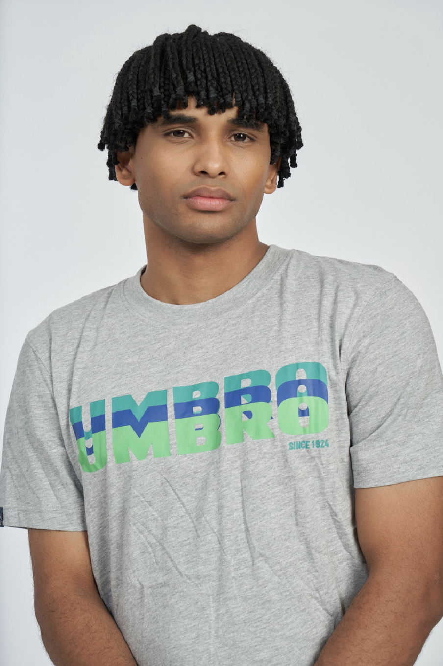 Camiseta Umbro Layered Logo Tee Grey Marl