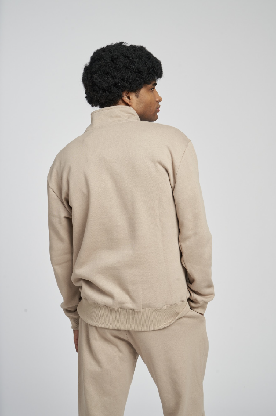 SUDADERA UMBRO RLXD ¼ ZIP FLEECE SIMPLY TAUPE