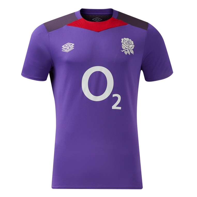 Camiseta Umbro England Rugby 24-25 Gym Tee (O2) Prism Violet / Nightshade / Equestrian Red