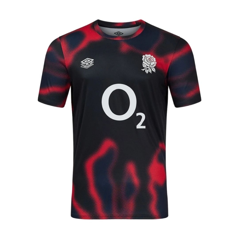 Camiseta Umbro England Rugby 24-25 Warm Up Jersey (O2) Black / Lollipop / Navy Blazer