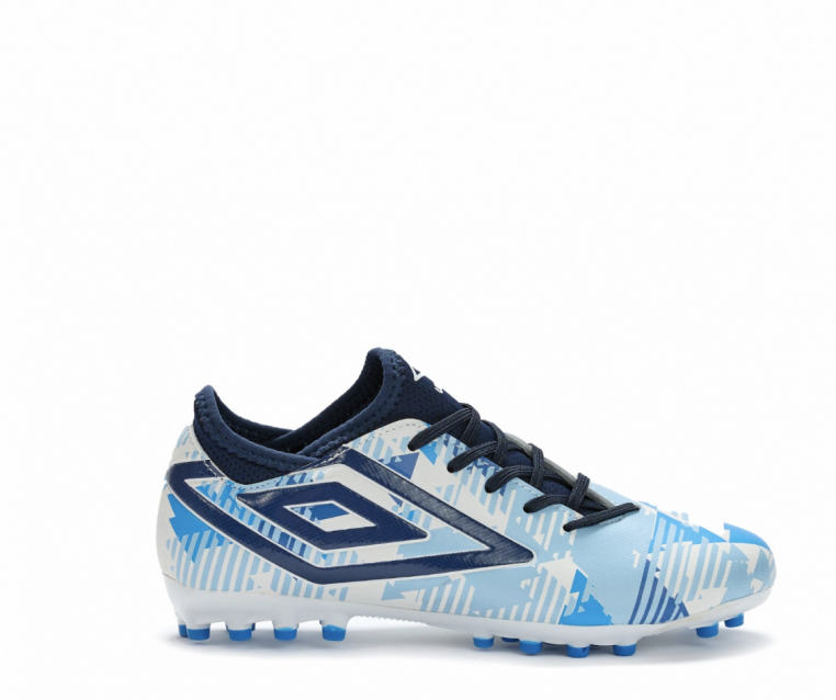 Bota de Fútbol Umbro Formation III AG - Junior - White / Dark Navy / Sky Blue