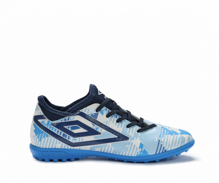 Bota de Fútbol Umbro Formation III TF - Junior - White / Dark Navy / Sky Blue