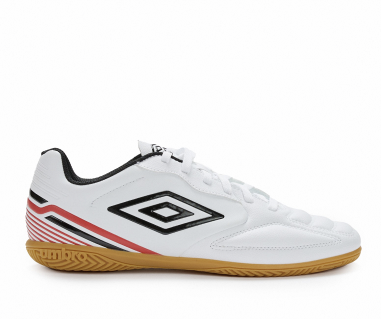 Chuteira de Futsal Umbro Classico XIII IC Branco / Preto / Fire Whirl