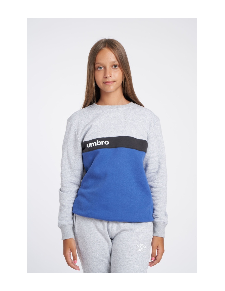 Sweatshirt Umbro FW Sportswear Sweat Gray Marl / Nouvean Navy / Woodland Gray - JNR