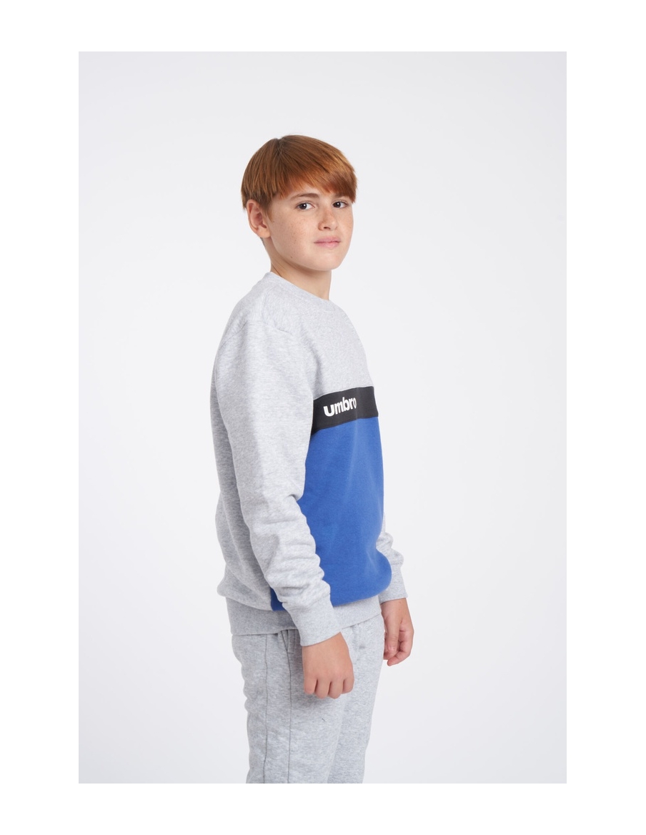 Sudadera Umbro Fw Sportswear Sweat Grey Marl / Nouvean Navy / Woodland Grey - JNR