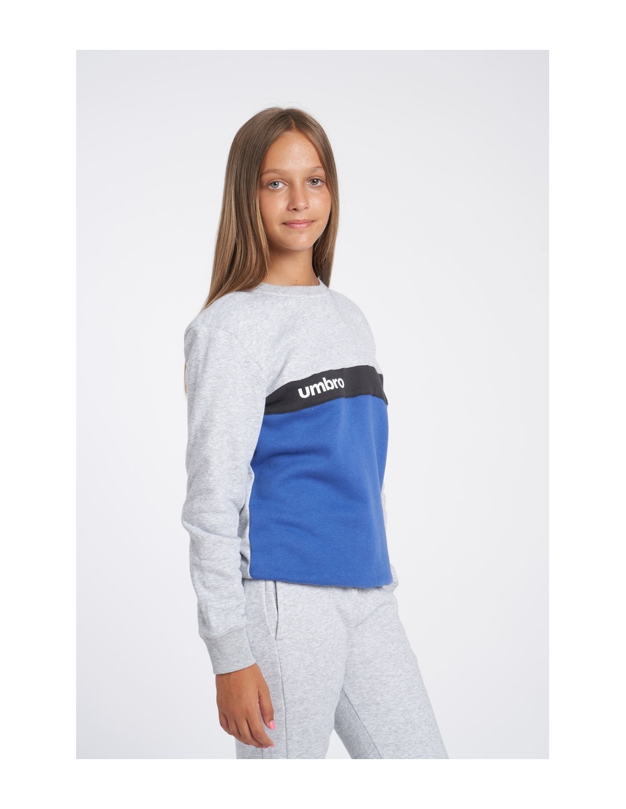 Sweatshirt Umbro FW Sportswear Sweat Gray Marl / Nouvean Navy / Woodland Gray - JNR