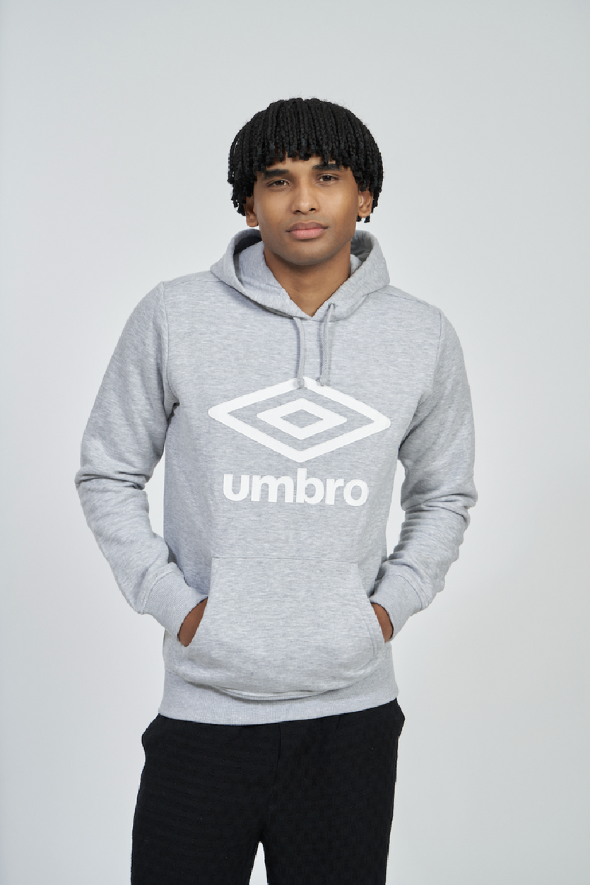 Sudadera Umbro Wardrobe Fleece Large Logo Hoodie Grey Marl / White
