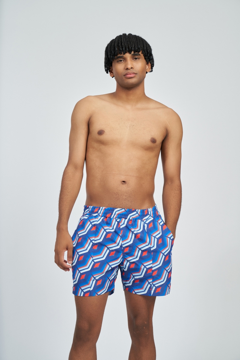 PRINTED SHORT REGAL BLUE MULTI