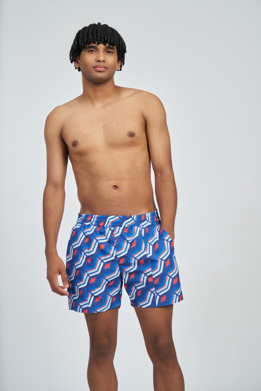 PRINTED SHORT REGAL BLUE MULTI