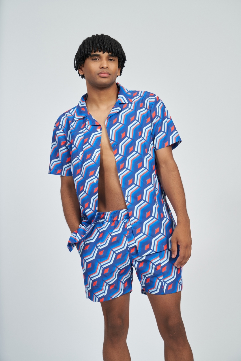 Camisa Umbro Cabana imprimida regal azul multi