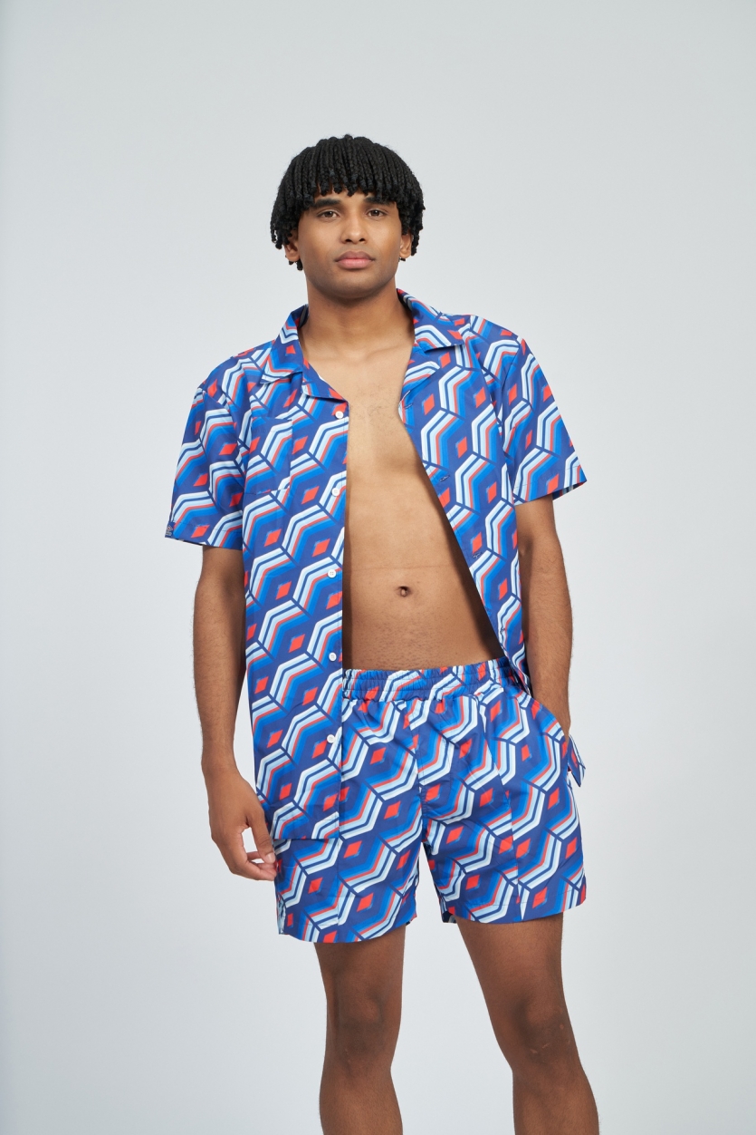 Camisa Umbro Cabana imprimida regal azul multi