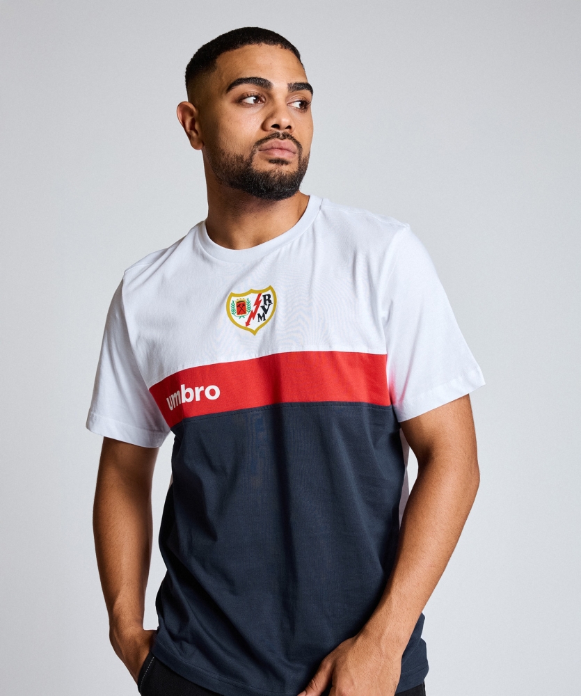 Camiseta Umbro Nobleza Rayo Vallecano Brilliant White / Dark Navy / Vermillion
