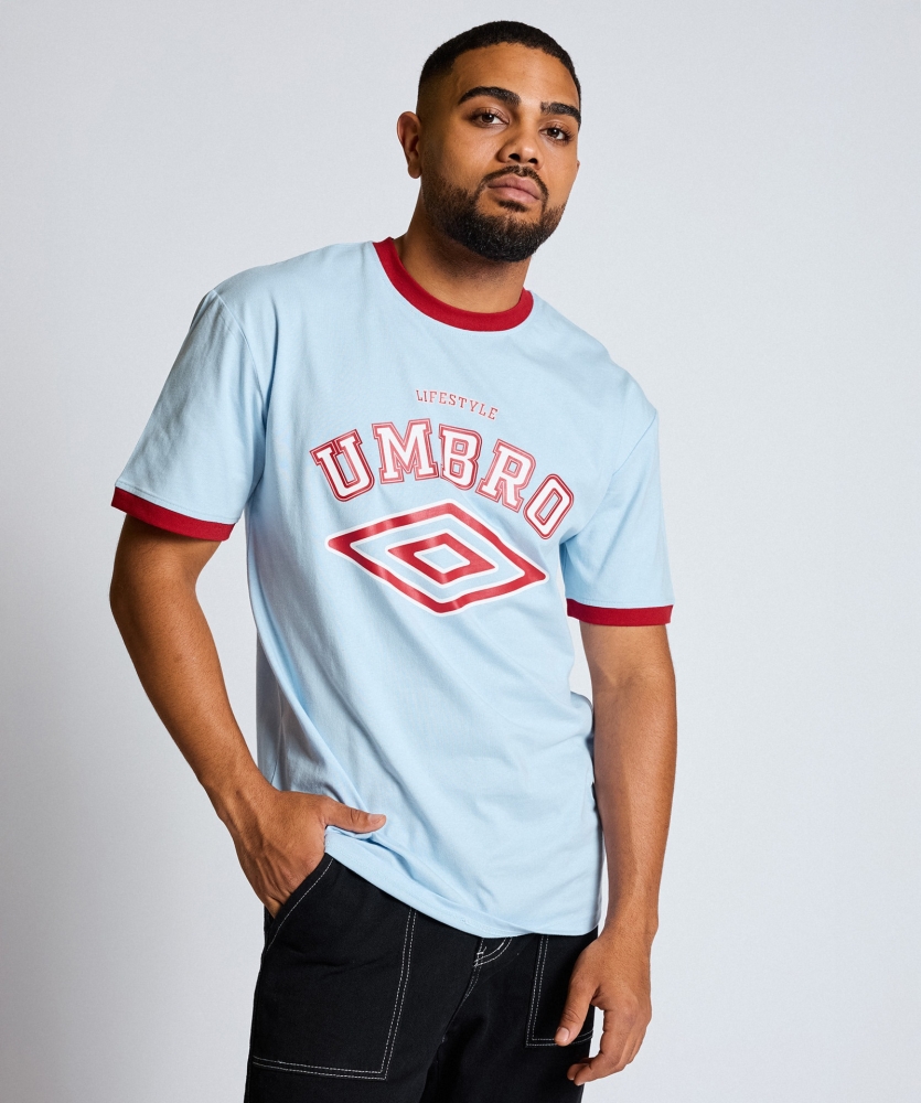 CAMISETA UMBRO TALA T-SHIRT / sky blue / Baritone / white