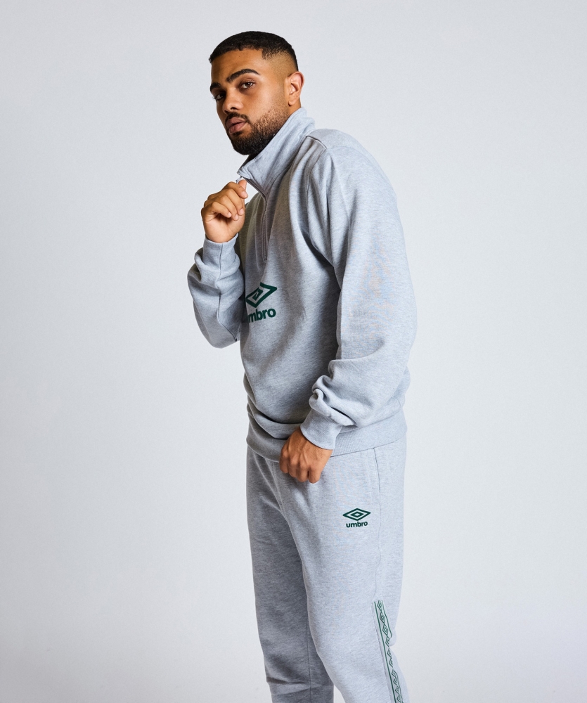 SUDADERA UMBRO TALA ½ ZIP / ultimate grey / black / rain forest