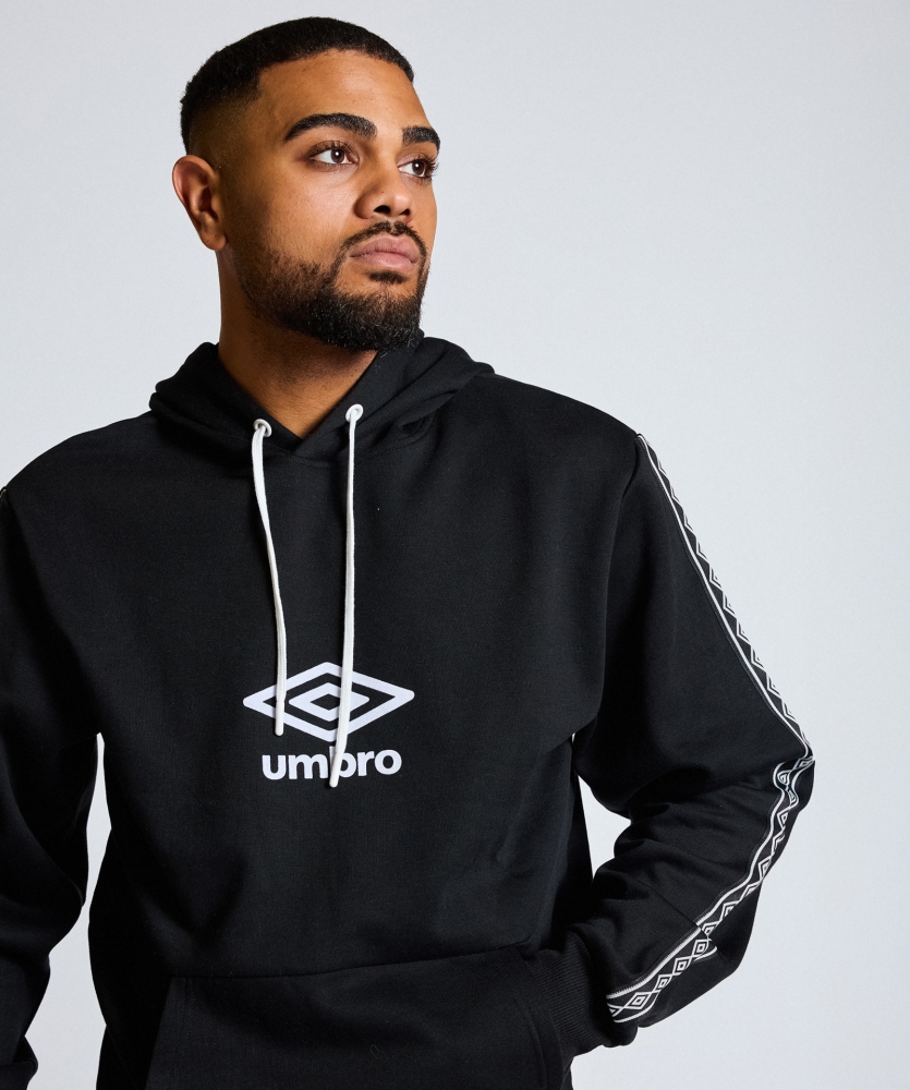 Φούτερ με κουκούλα UMBRO TAPE ΜΑΥΡΟ / ΛΕΥΚΟ 2