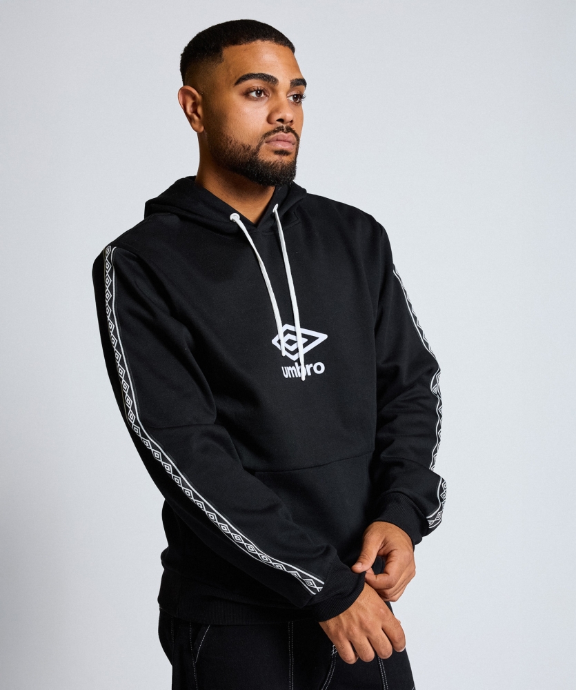 SUDADERA UMBRO TAPE HOODIE BLACK / WHITE