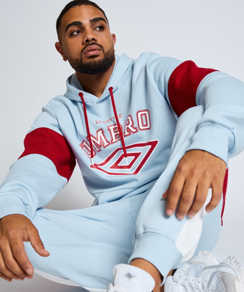 SUDADERA UMBRO TALA HOODIE SKY BLUE / WHITE / CHILLY PEPPER