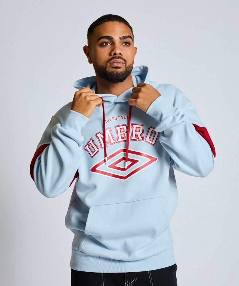 SUDADERA UMBRO TALA HOODIE SKY BLUE / WHITE / CHILLY PEPPER