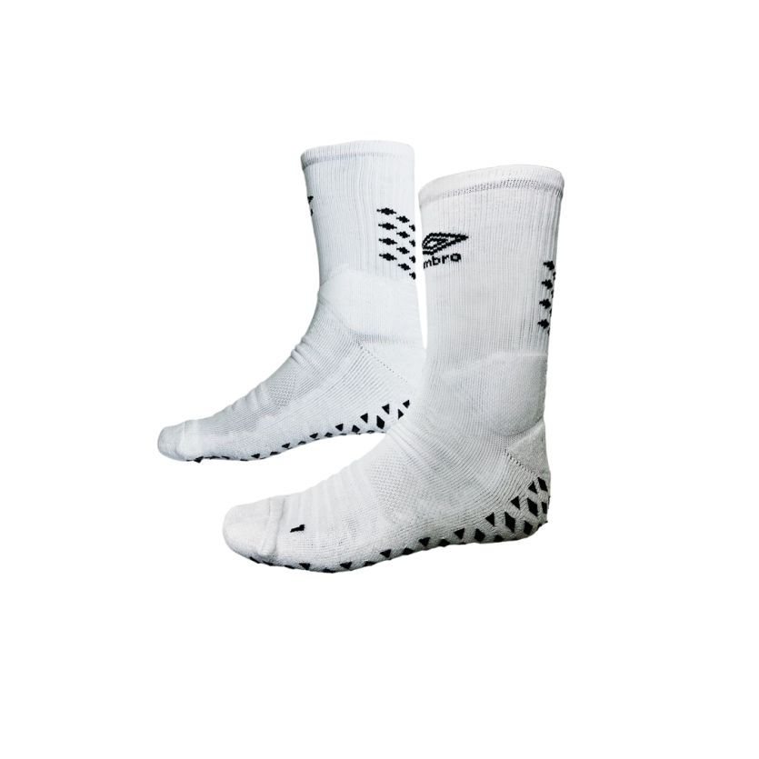 Meia Umbro Technical Pro Gripper Branco Brilhante / Preto