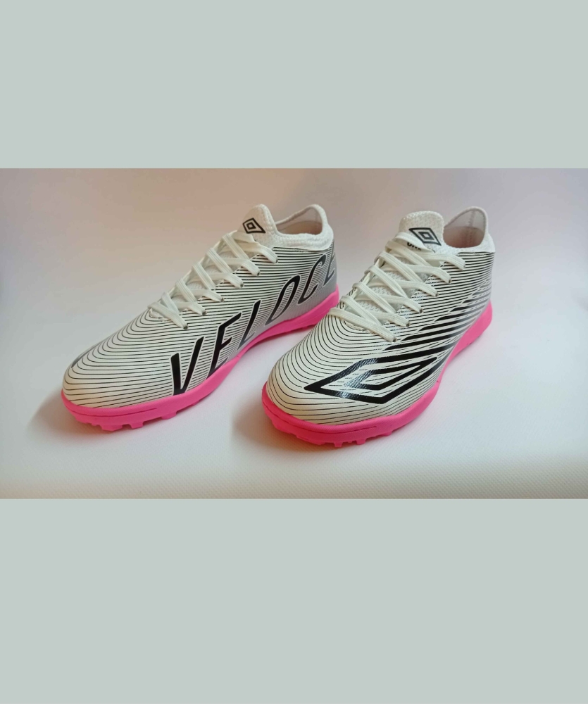 Inicialização Umbro Veloce lt v tf - Junior - branco / preto / rosa glo