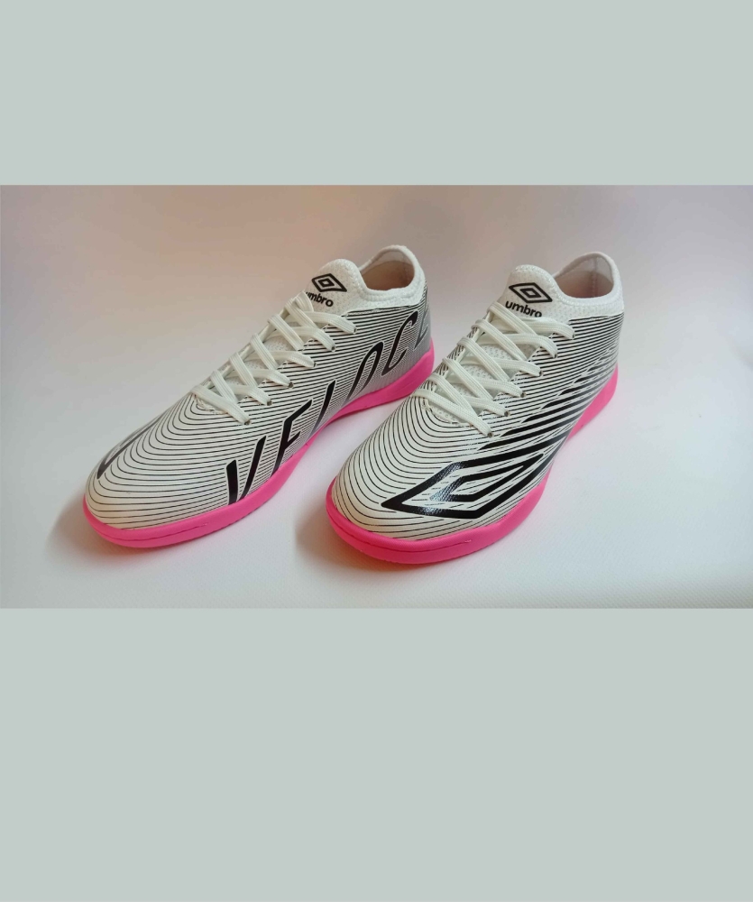 Socket Slip Sala Umbro Veloce Lt V Ic - Junior - White / Black / Pink GLO