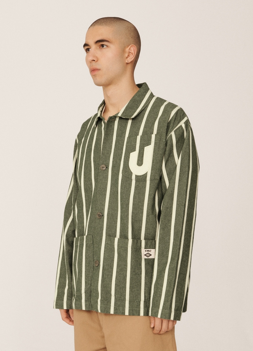 YMC Striped Refs Jacket Rain Forest /...