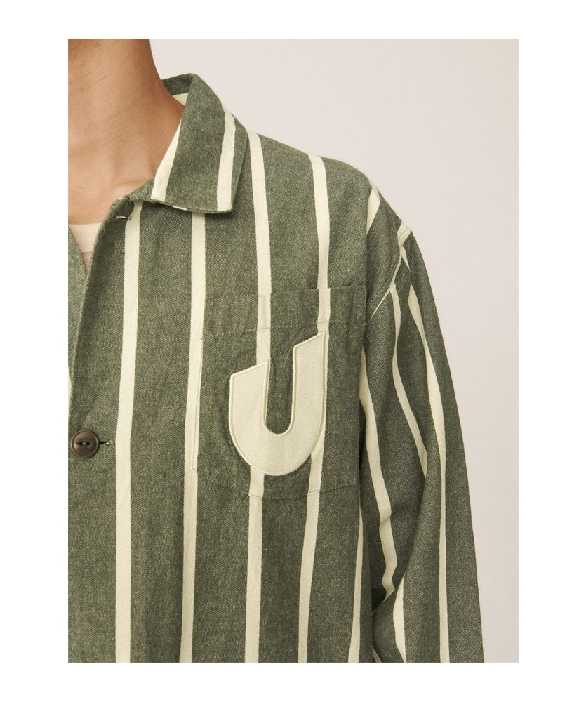 Chaqueta Umbro YMC Striped Refs Jacket Rain Forest / Cannoli Cream