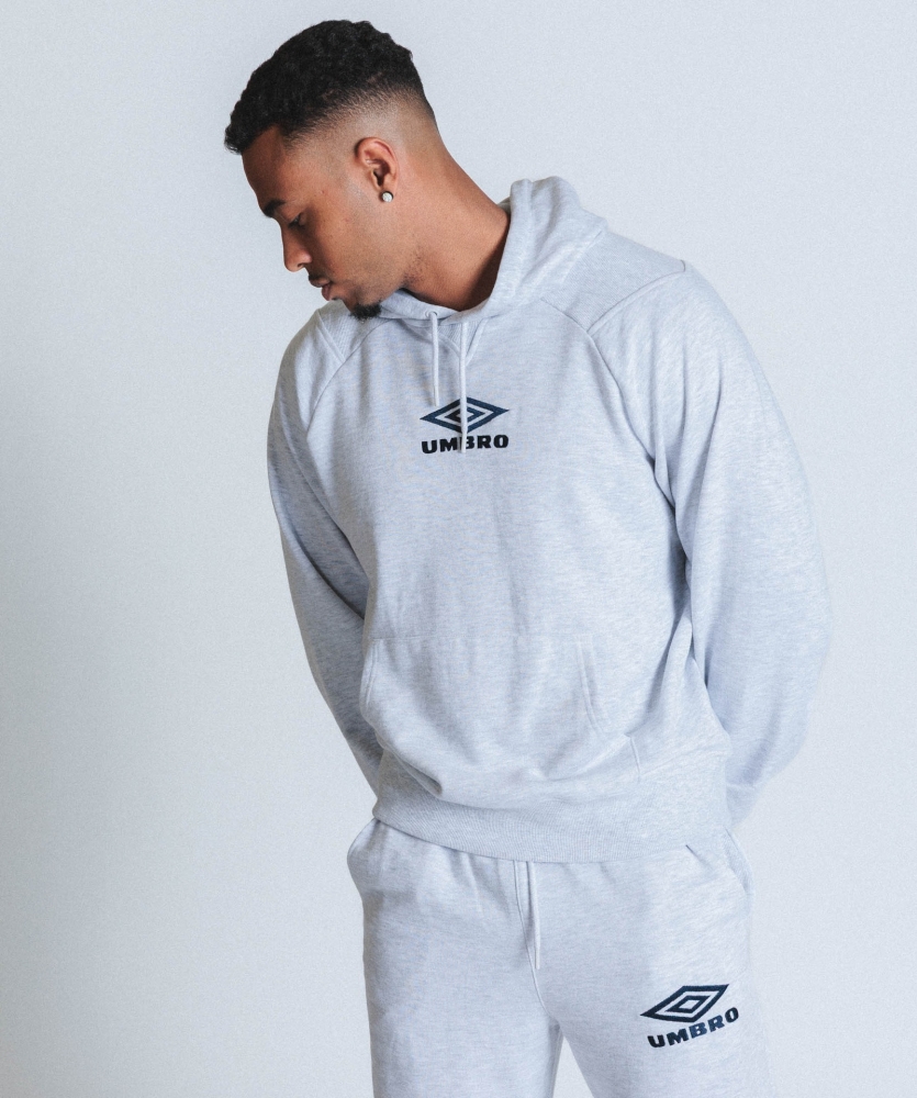SUDADERA UMBRO ICONIC HOODIE ICE MARL / DARK NAVY