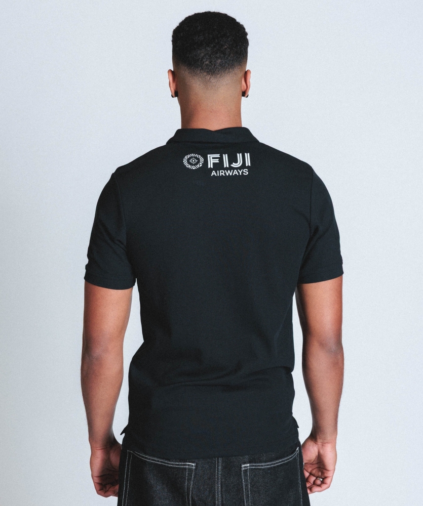 Polo Umbro Fiji Rugby 2025 Pink Polo Preto 2