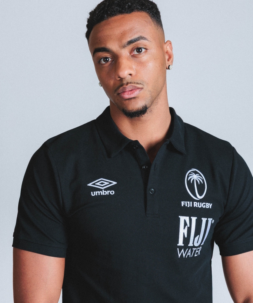 Polo Umbro Fiji Rugby 2025 Pink Polo Preto