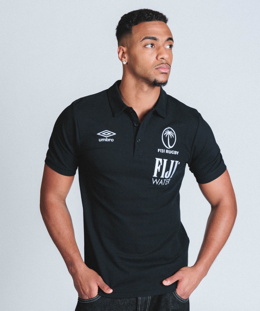 Polo Umbro Fiji Rugby 2025 Pink Polo Preto