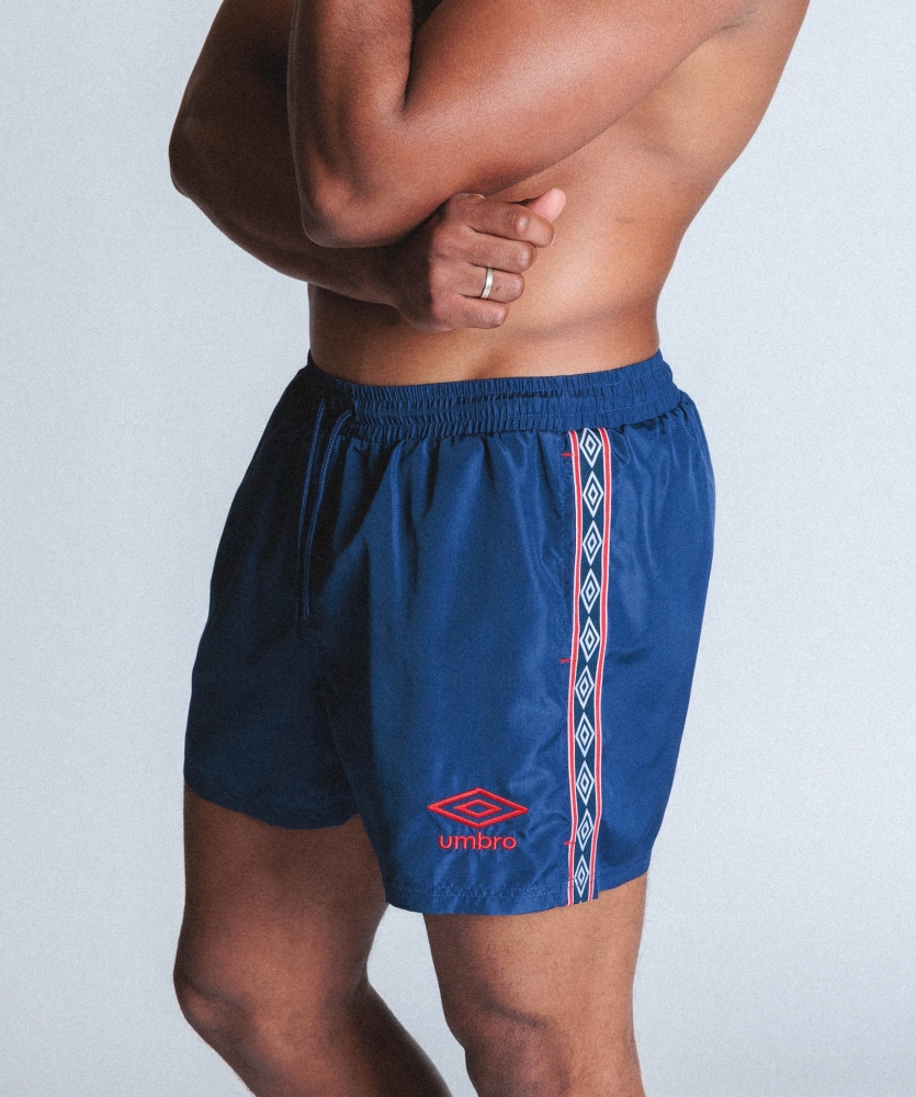 Roupa de banho Umbro Swim gravado Blue Indigo / Fiery Vermelho / Branco