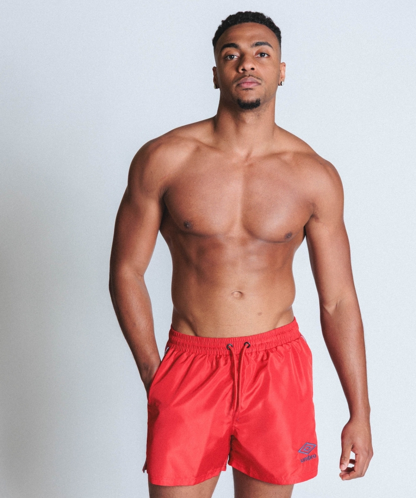 Bañador Umbro Taped Swim Short Fiery Red / White / Blue Indigo