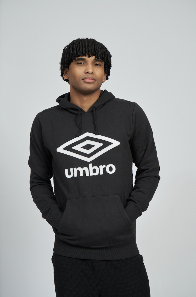 Sudadera Umbro Fleece Large Logo Oh Hoody Black / White