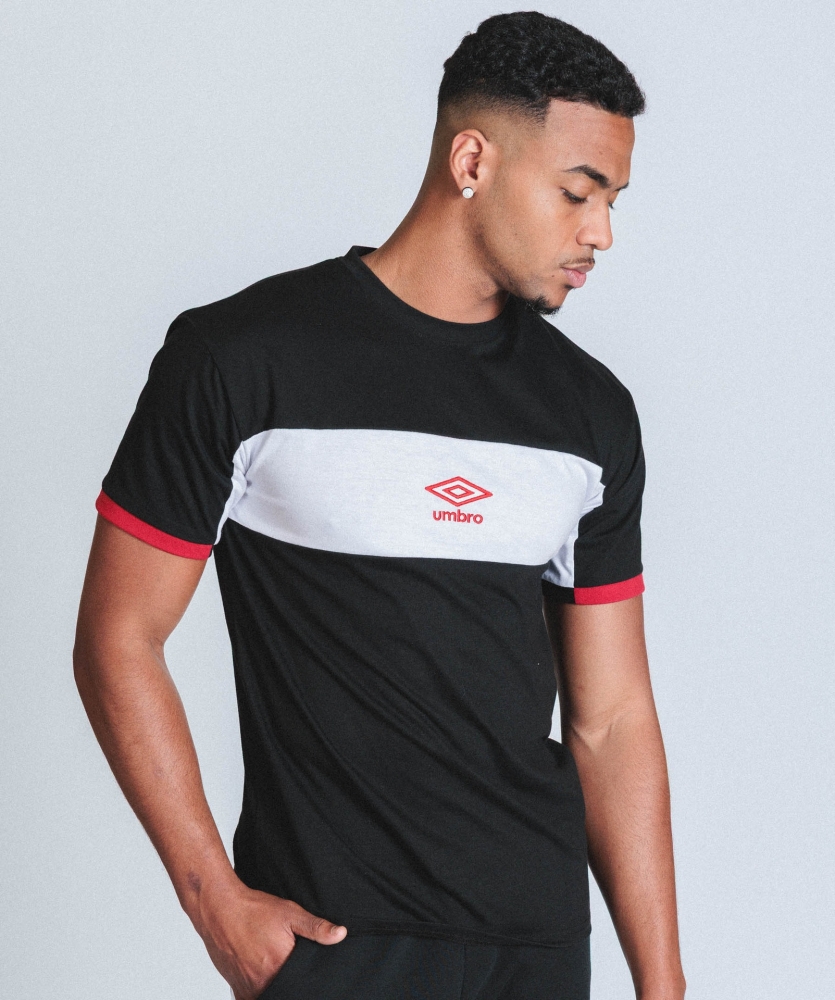 Camiseta Umbro Terraço Jersey Preto / Vermelho / Pimenta