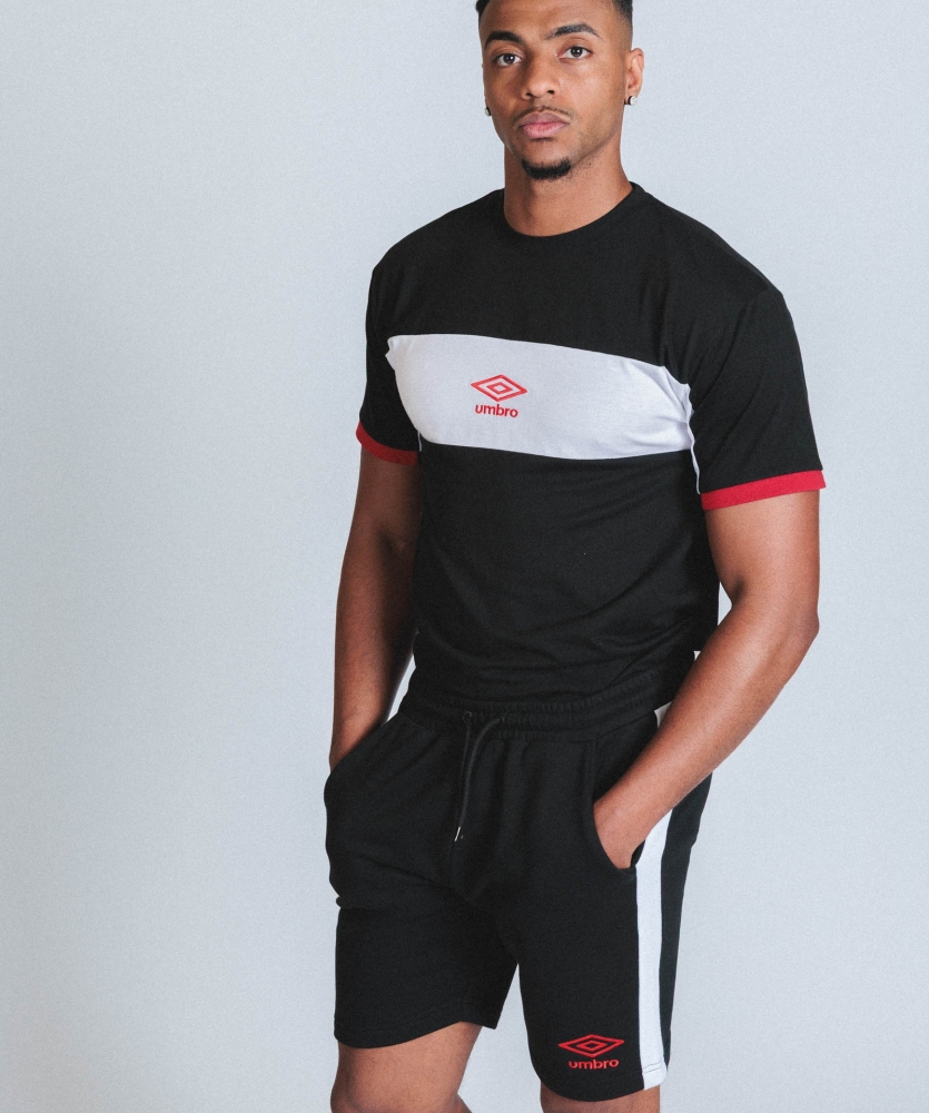 Curto Umbro Terraço preto curto / branco / pimenta