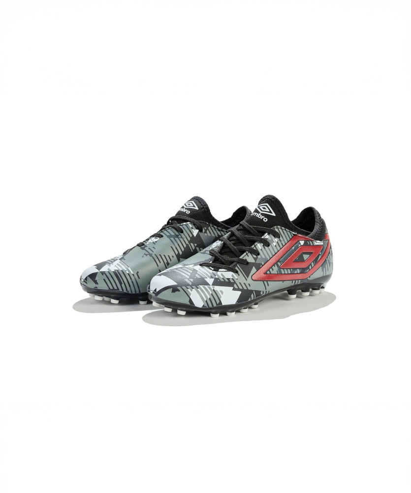 Bota de Fútbol Umbro Formation III AG - Junior - Black / Equestrian Red / Grey / White / Carbon