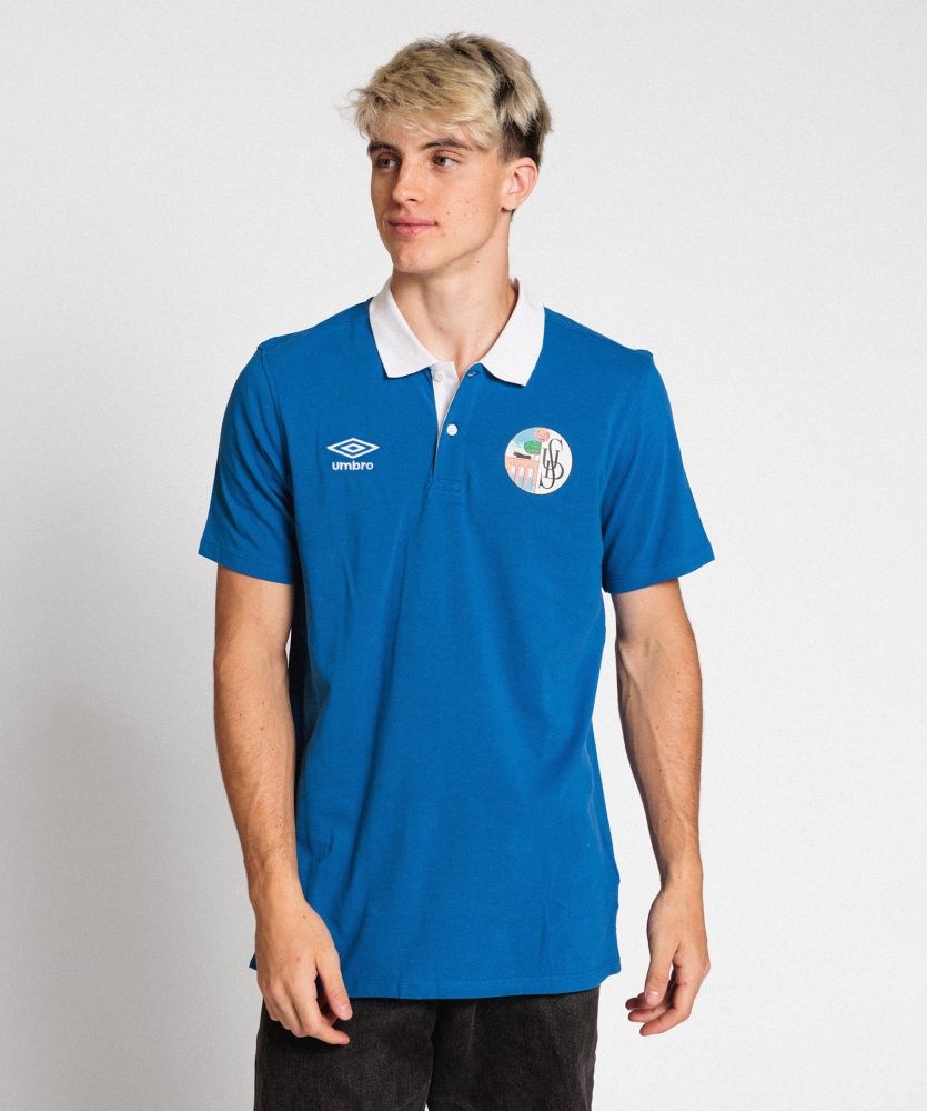 Polo Umbro Salamanca Contrast Pique Blue / White