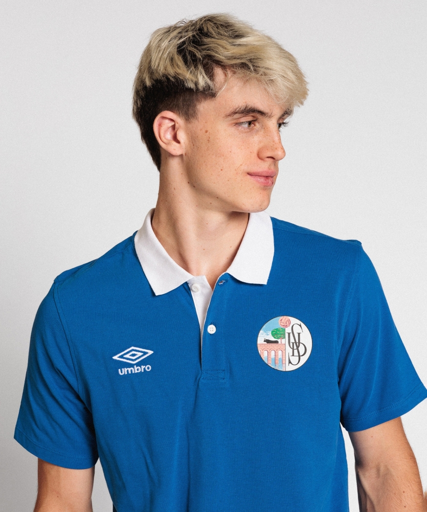 Polo Umbro Salamanca Contrast Pique Blue / White 2