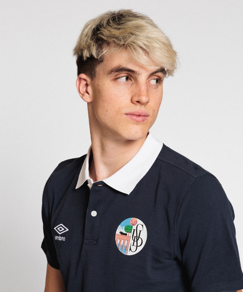 Polo Umbro Salamanca Contrast Pique Navy / White